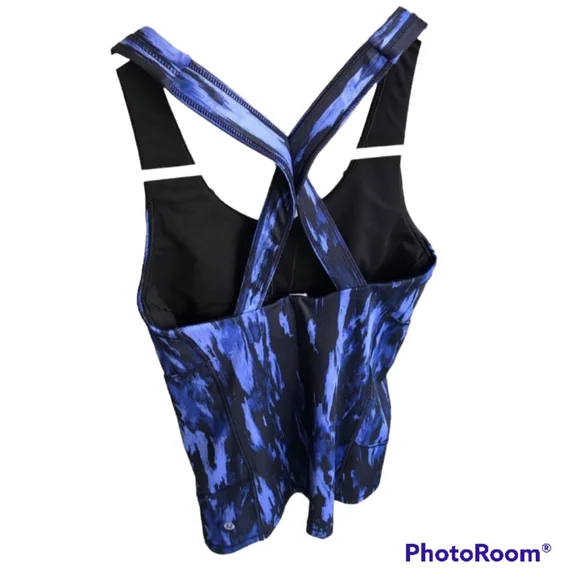 LULULEMON KANTO CATCH ME TANK TOP PAINTED ANIMAL BLUE SIZE 6. - Picture 13 of 13